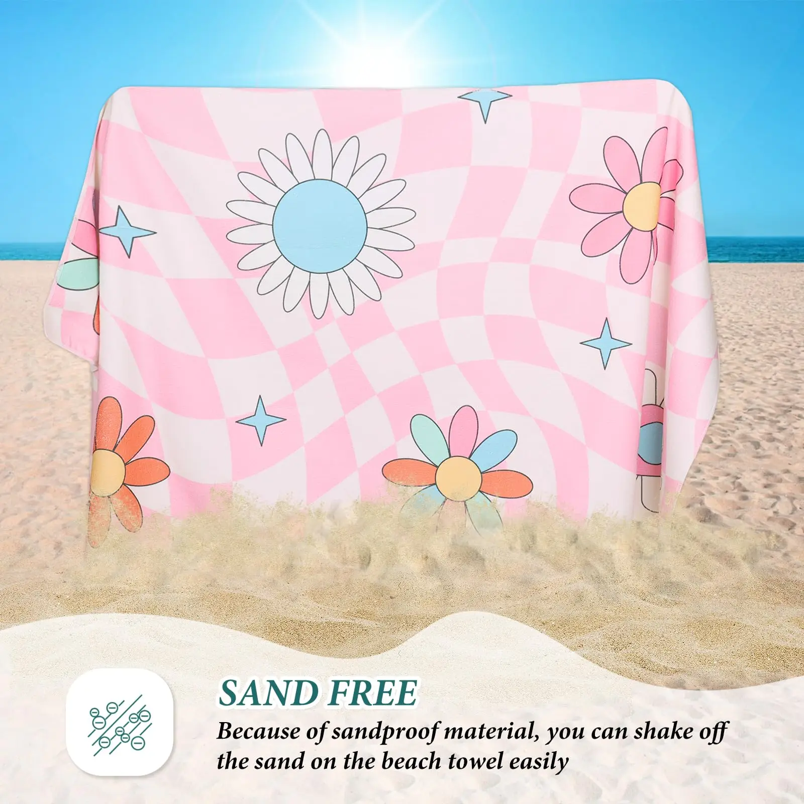 Microfiber Oversized Beach Towel Quick Dry Sand Proof Absorbent Compact Blanket Lightweight for Swimming Sports Beach supplier