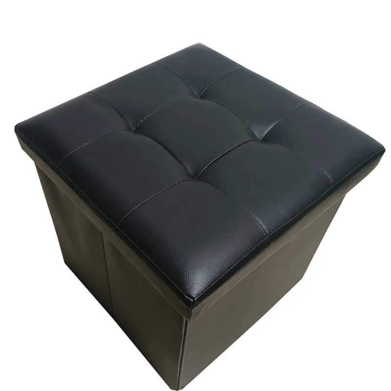 Modern Factory Wholesale Customized Foldable Durable Saving Space PVC Leather Ttoman Stool Living Room Sofa Furniture