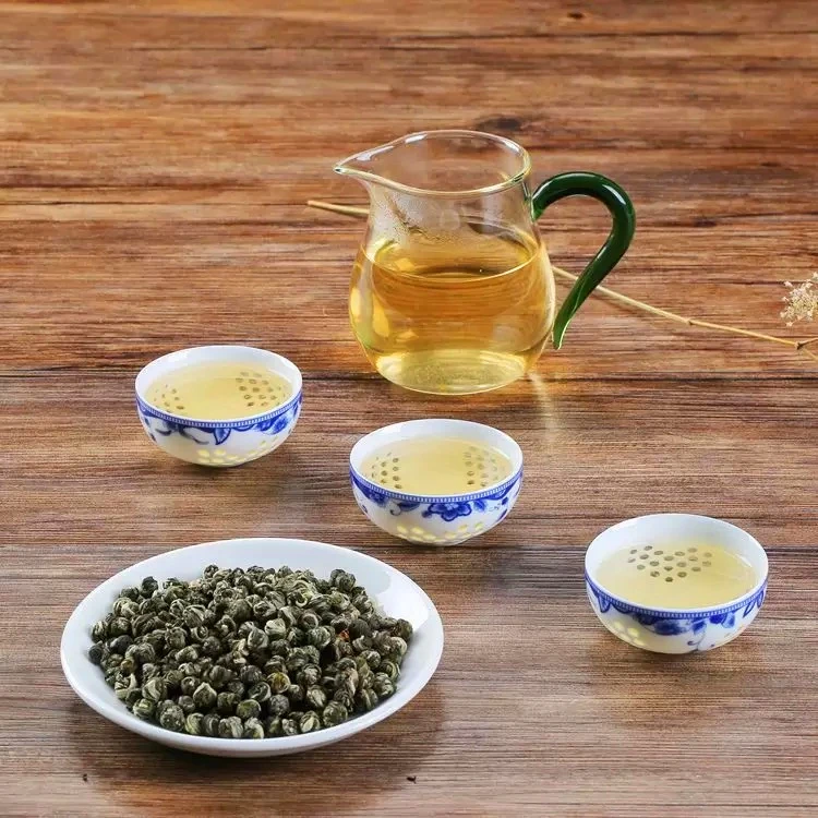 In Stock Fresh Dragon Pearl Jasmine Green Tea Fujian Jasmine Pearl Tea