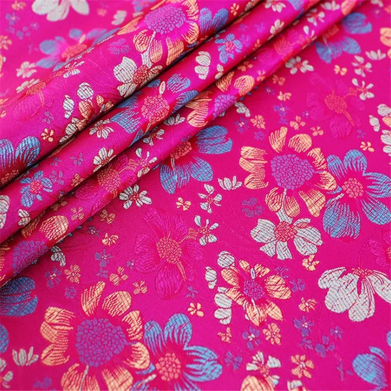 批发美丽优雅的刺绣jacqaurd面料锦缎宽90厘米女士服装旗袍