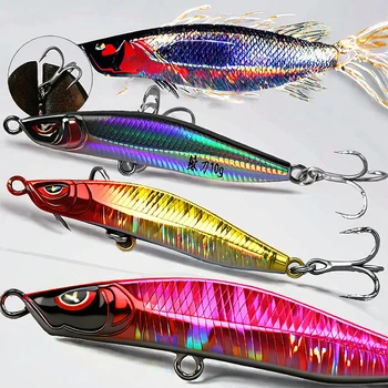 1 OUTKIT 1Pcs Metal Jigbait Spinning Lure 10g-22g Sea Fishing Saltwater Fish Bait Trolling Jigging Wobbler Laser Cover – Metal Jig – view 4
