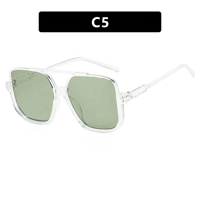 Double Beam Lower Half Frame AHHARO square Fashion Sunglasses Temperament Net Red Street Shot