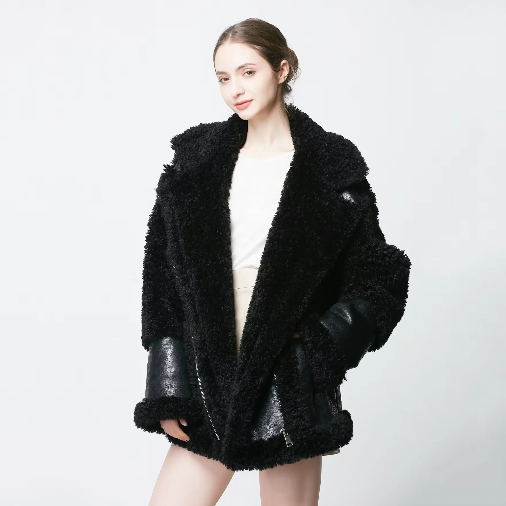 Designer Custom Factory Make Luxury Fluffy Warm Cozy Men Fur Coat