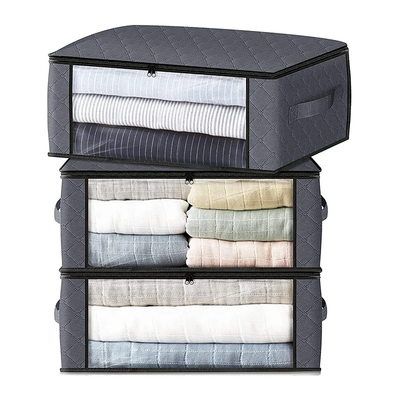 Ясным окном 3-Pack большой емкости шкаф для одежды Организатор гардероб пакеты для хранения одежды органайзер