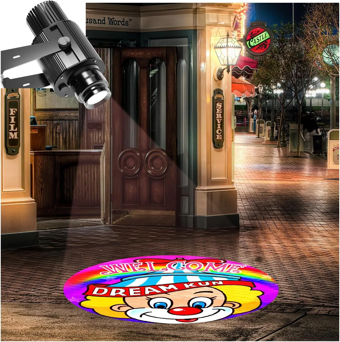Advertising Projector Light Outdoor Waterproof Remote Control Customized logo Gobo Projector
