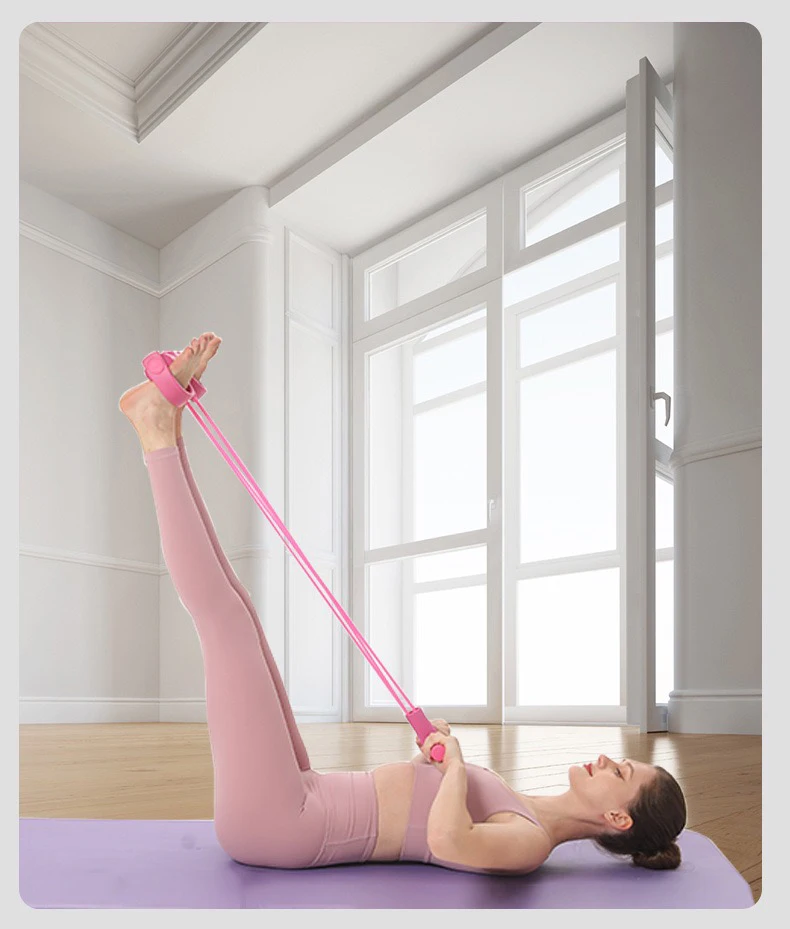 6 Tubes High Quality Fitness Elastic Foot Pedal Resistance Bands Sit up Pull Rope Foot Pedal