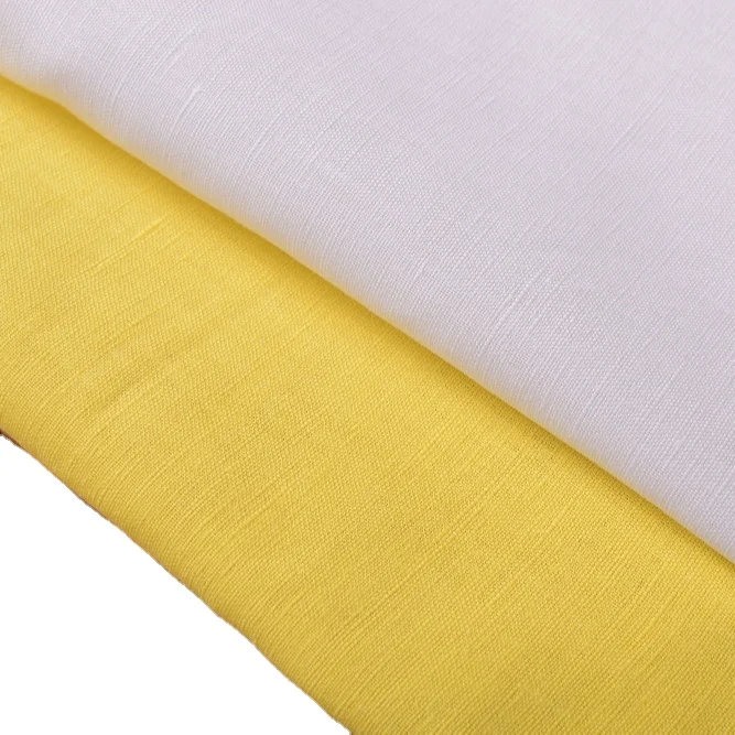 45% Cotton and 55% Plain Dyed French Linen Fabric Technics Interwoven #31421 Yarn 21*14 Density