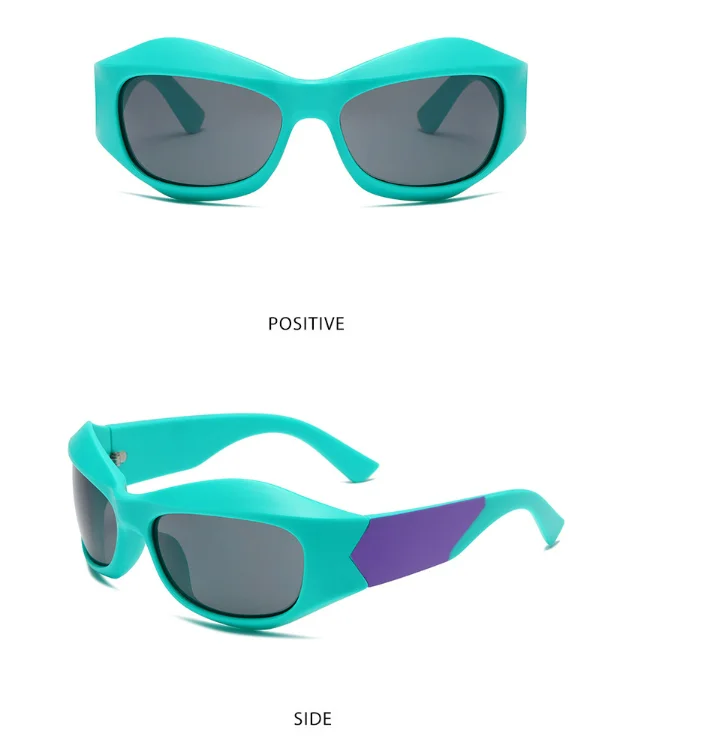 4Flaunt Futuristic Series Street Wear Y2K Rectangle Sunglasses - Neon Green