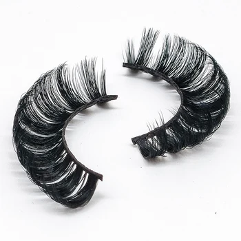 Natural Long russian volume strip lashes wholesale wink winged eyelash extensions c d dd curl strip eyelashes