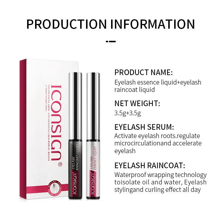 Private Label Liquid Clear Eyelashes Serum Growing And Lash Coating 2 In 1 Kit For Eyelash