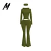Pantaloni a Zampa Verde Oliva