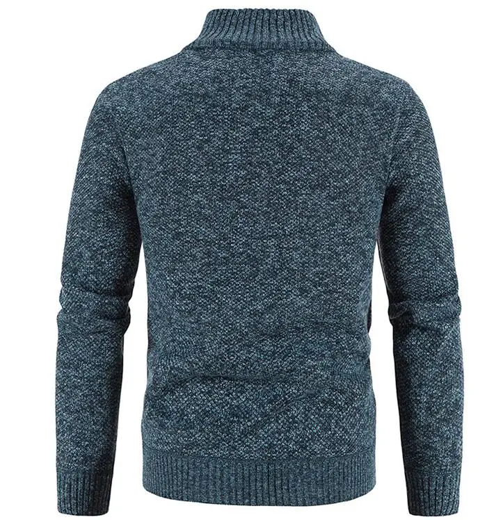 Men's Cardigan Knit Jacket With Stand Collar For Autumn Winter_voghion.com