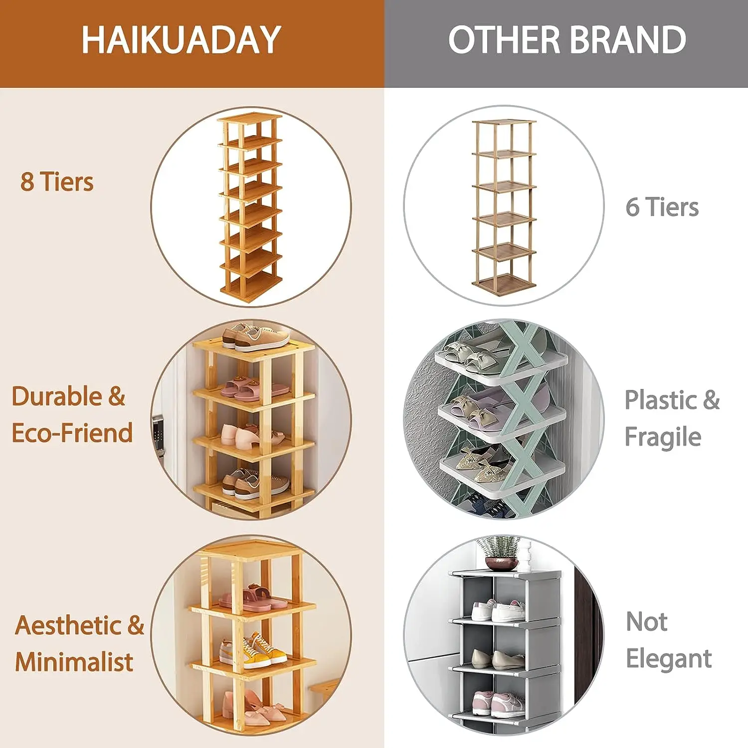 product skinny bamboo shoe rack free stackable diy vertical rack for closet entryway corner garage living room furniture-0