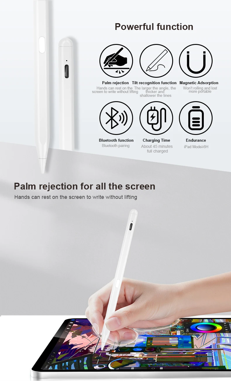 Wholesale New Active Stylus Pen With Palm Rejection And Titl Type C