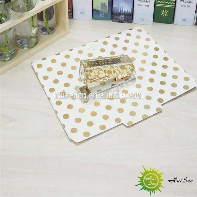 Huisen Элегантный Прозрачный Акриловый степлер в горошек канцелярские принадлежности для