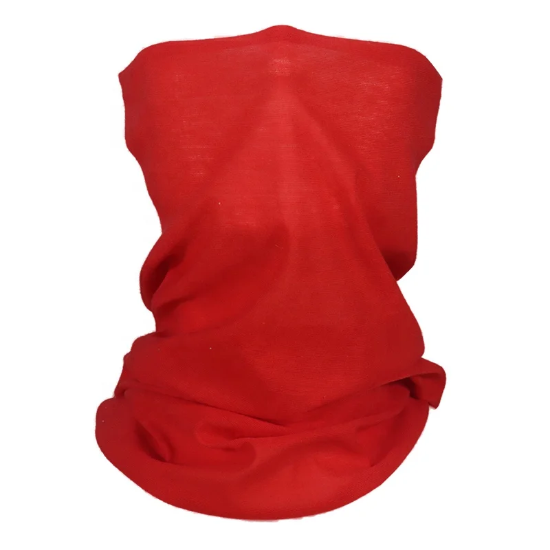 Custom 100% Polyester Red Plain Red Solid Color Neck Tube Bandana Seamless Neck Gaiter Tube Oem Scarf Bondage Bandana