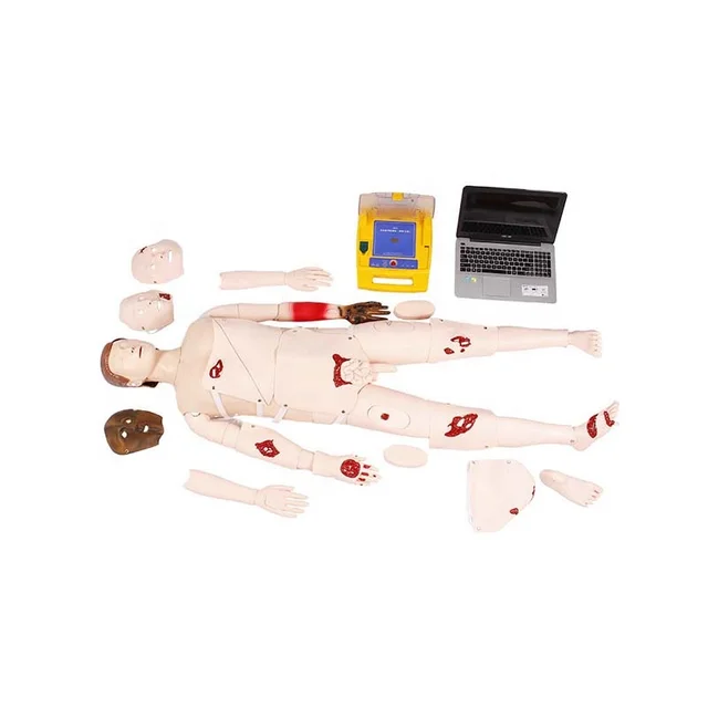 DARHMMY PVC Medical Science Trauma Manikin Computerised CPR AED Defibrillator Training Durable BOU/BLS890 Model Schools Teachers