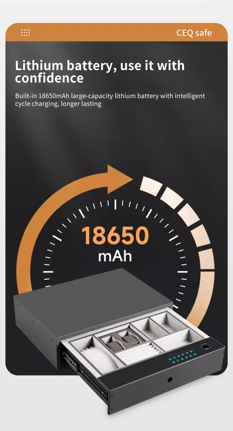 Safe Box for Money Wardrobe Wall Hidden Drawer Lock Fingerprint & Digital Lock CEQ Safe Steel Digital Smart Safe Cabinet factory