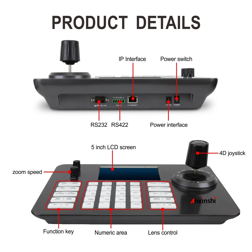 Network 4D Joystick POE  IP PTZ Keyboard Controller
