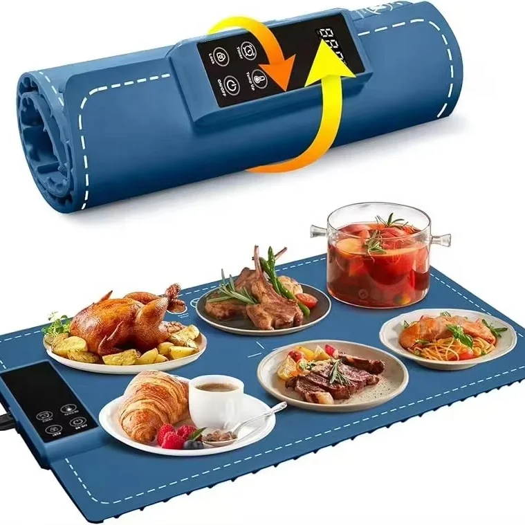折りたたみ式食器保温パッド 保温食事テーブル 加熱保温プレート 各種食器用保温プレート 2