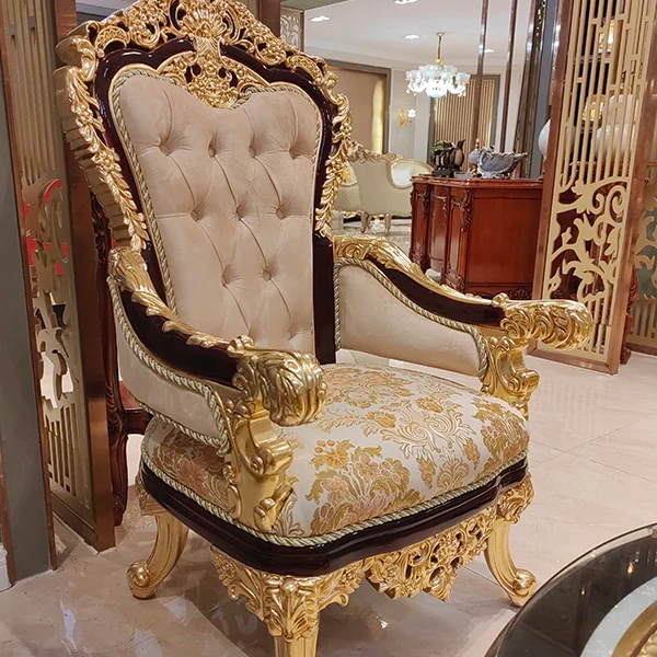 Single Royal Chair Designs Sofa Wooden Long Chair Design European