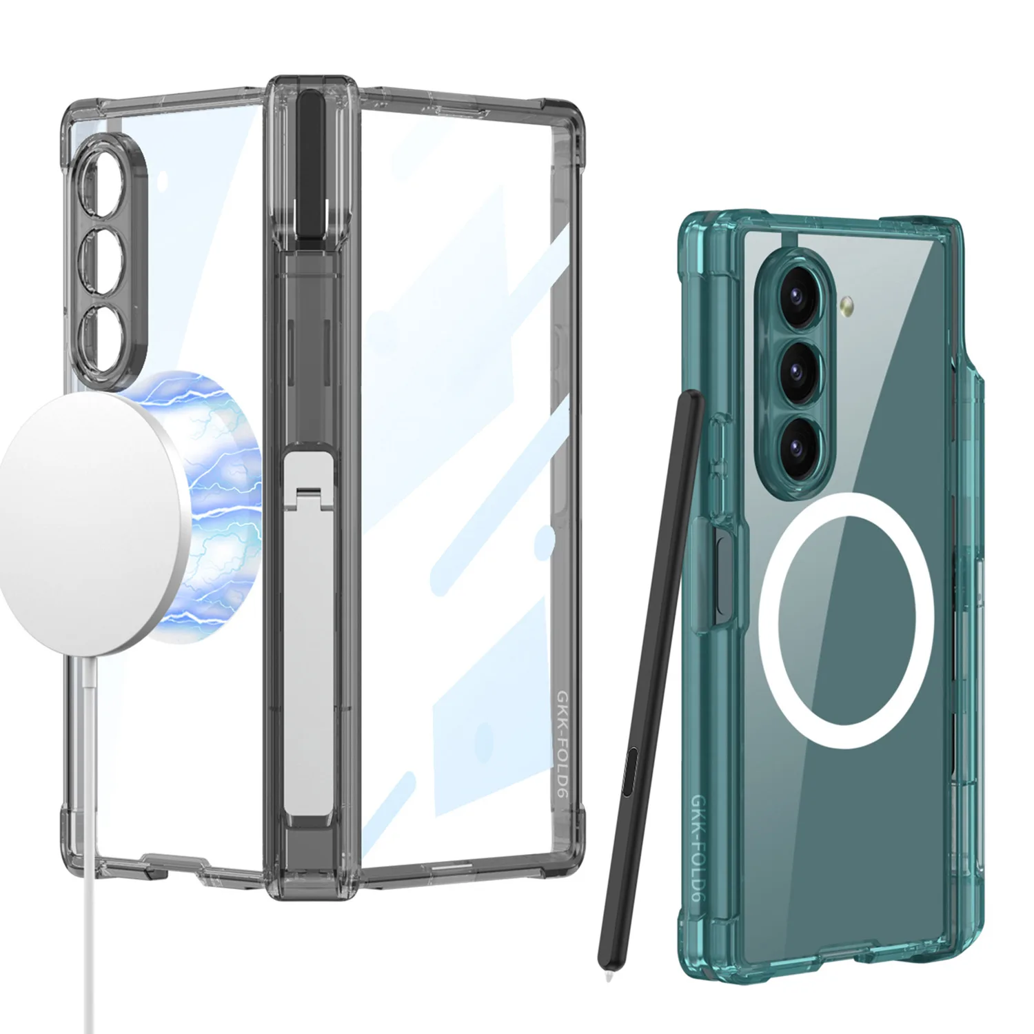 Luxury Shockproof Clear Pc Tpu Magnetic Phone Case For Samsung Galaxy Z Fold6 Hard Precio Space Transparent Myc7271 Laudtec