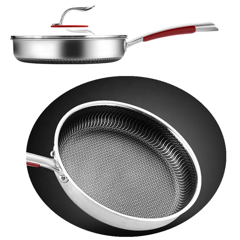 Uncoated cooking pot non stick Frying pan 316 stainless steel
