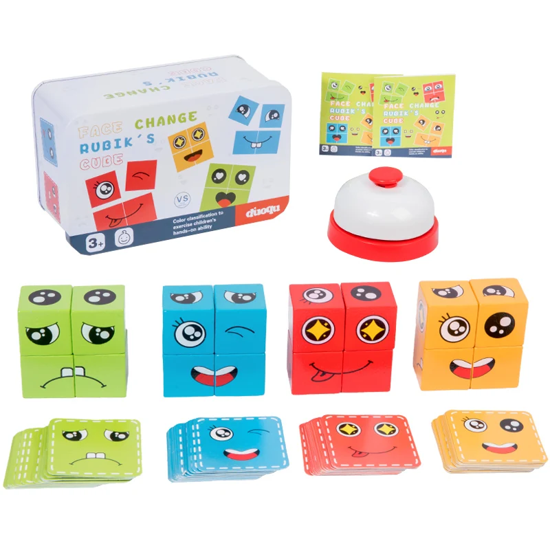 Expression Puzzle Building Cubes Wooden Face Changing Cube Blocks ...