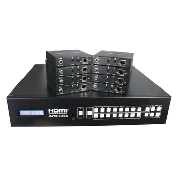 8X8 HDBaseT HDMI Matrix 8 in 8 out support 4K@60hz with Audio in and out 8X8 hdmi matrix over ethernet