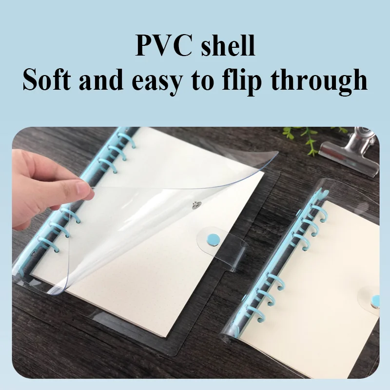 A5 A6 Notebook Budget Binders Plastic Clear Pvc Folder Planner 6 Rings