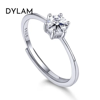 Dylam square silver ring timeless wedding rings big ladies engagement nice simple elegant diamond cluster inexpensive mens bands