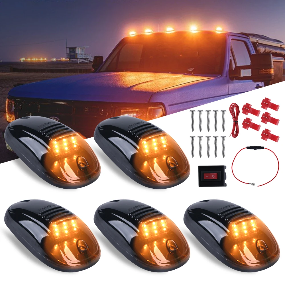 Luces LED De Techo Para Ford F250 F350 F450 Super Duty - 5 Bombillas Ámbar, Instalación Plug And Play