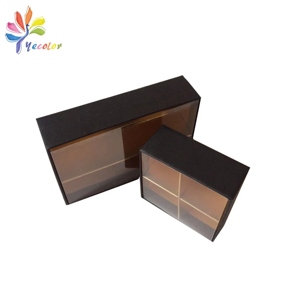 Customized Chocolate Box Clear Lid Embossed Kraft Paper Rigid Cardboard Divided Packaging Matt Lamination for Food Custom Logo