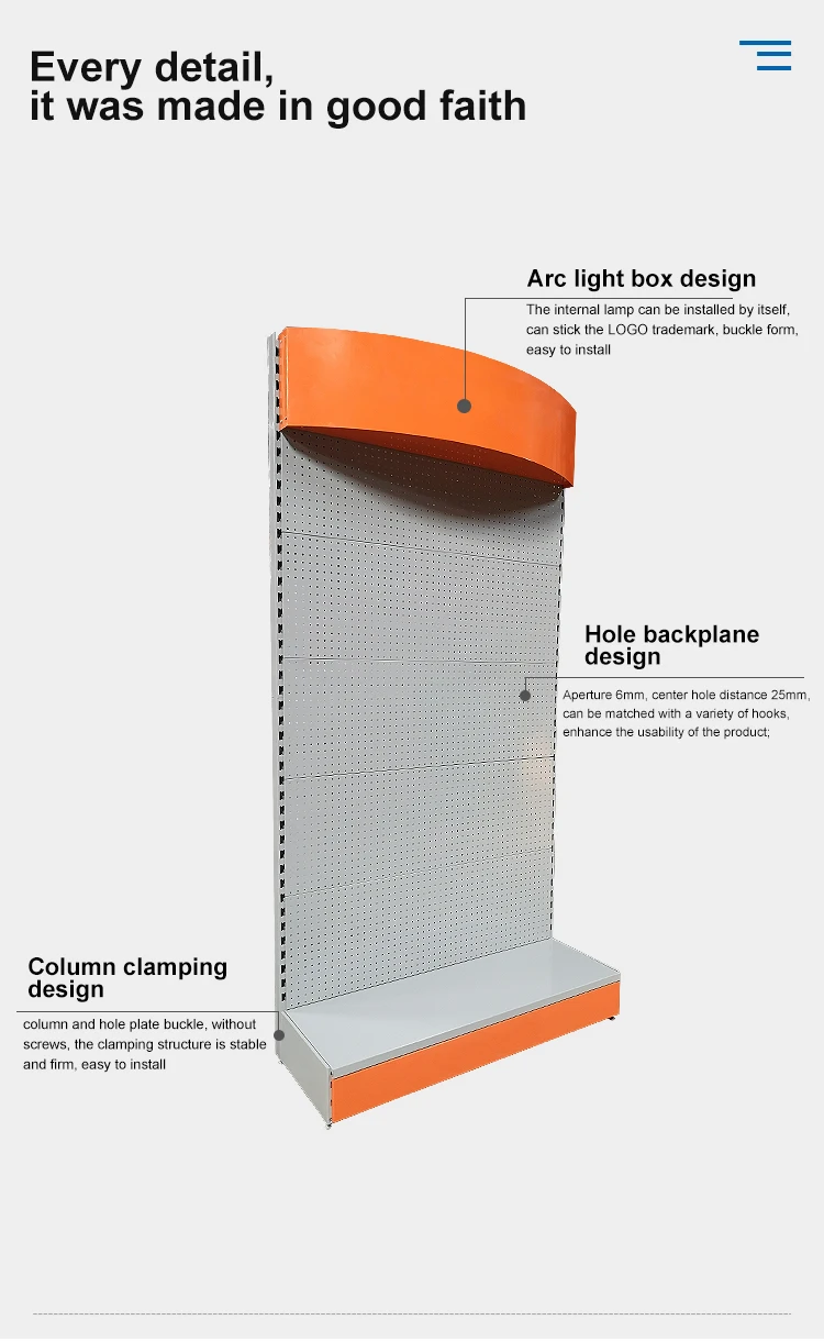 Metallic Supermarket Shelves Custom Retail Store Display Stand Wall Mini Racks Rack Gondola