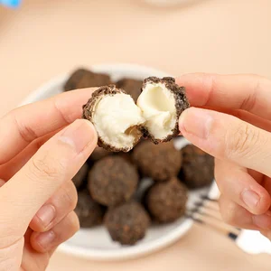 Coffee Flavored Chocolate Cookies Lava Filling Small Biscuit Balls for Weddings and Leisure Snacks