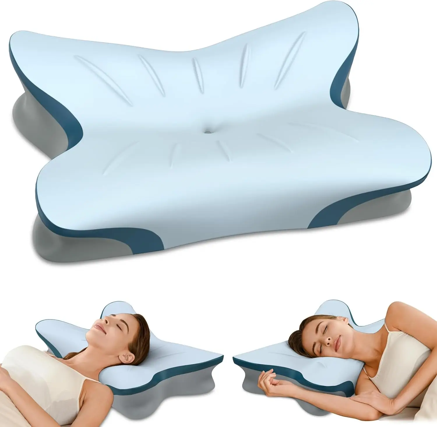Memory Foam Slow Rebound Neck Support Neck Protection Sleeping Spine Pillow Orthopedic Bed Pillow for Side Back Stomach Sleepers
