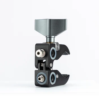 Universal C-clamp for Desktop Mount Holder Adjustable Pipe C-clamp Aluminum Dual Connector Desktop Mounting Clamp detail image