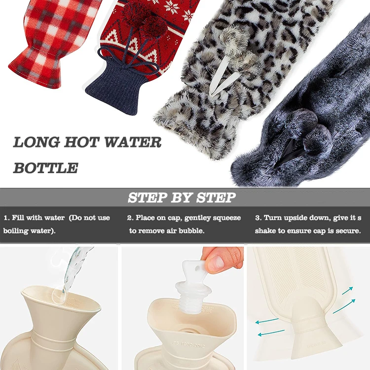 faux fur long rubber hot water bottle cover classic rubber hot water bags for pain relief