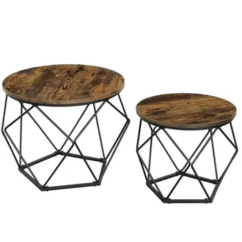 Modern Vintage Industrial Style Geometric Coffee Table for Parlor Living Room Dining Room Bar Available in Size Combo
