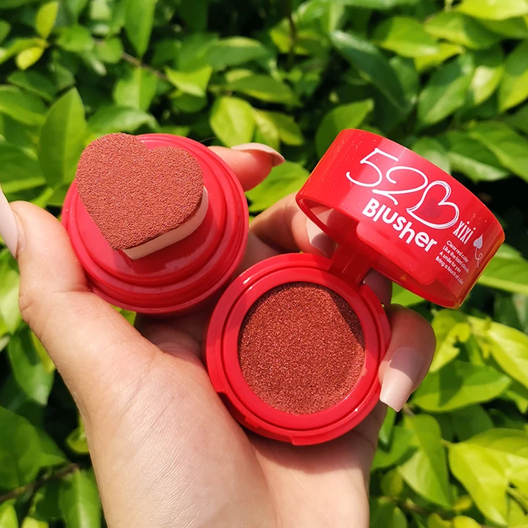 Женская осветляющая кожа, натуральные мягкие румяна розового, розового, красного, оранжевого цвета в форме сердца, подушка