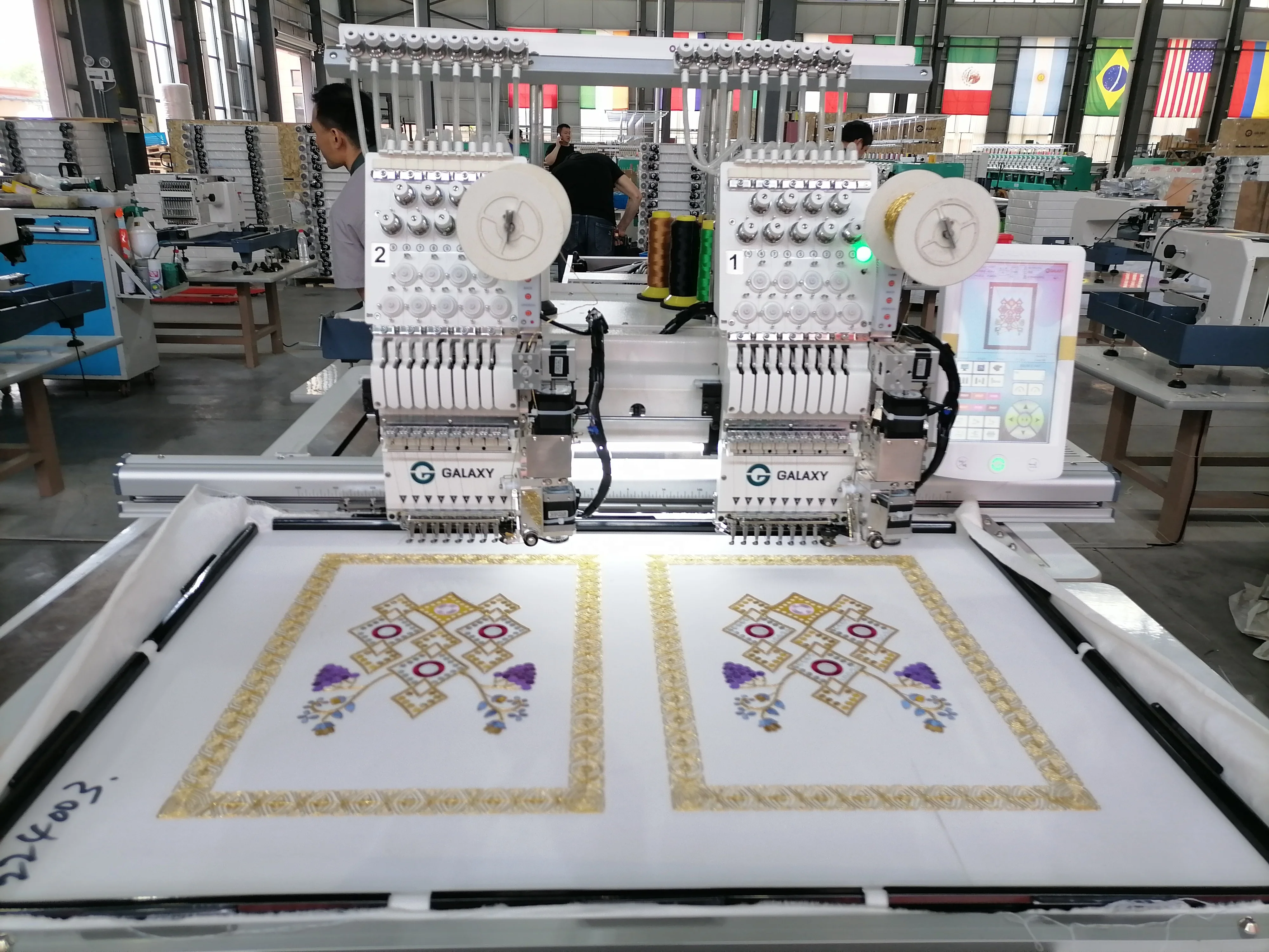 HOT SELLING 2024 GALAXY HIGH SPEED 1202  WITH EASY CORDING SUITS GARMENTS BRIDAL PARTY WEAR EMBROIDERY MACHINE DAHAO SOFTWARE