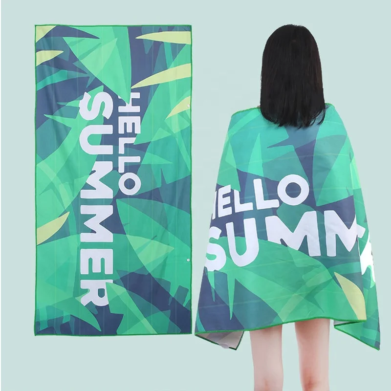 Wholesale Quick Dry 70x150 Microfiber Beach Towel Digital Print Novelty Pattern Customizable Logo for Gym Travel Bath