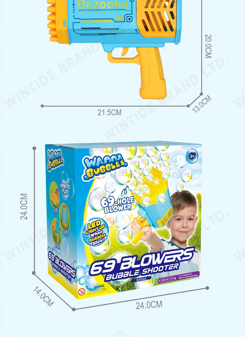 Source Kids Outdoor Game Summer Toy LED Light Up Flash 69 Holes Launcher Bazooka Gun Soap Bubbles Maker Rocket Bubble Machine on m.alibaba