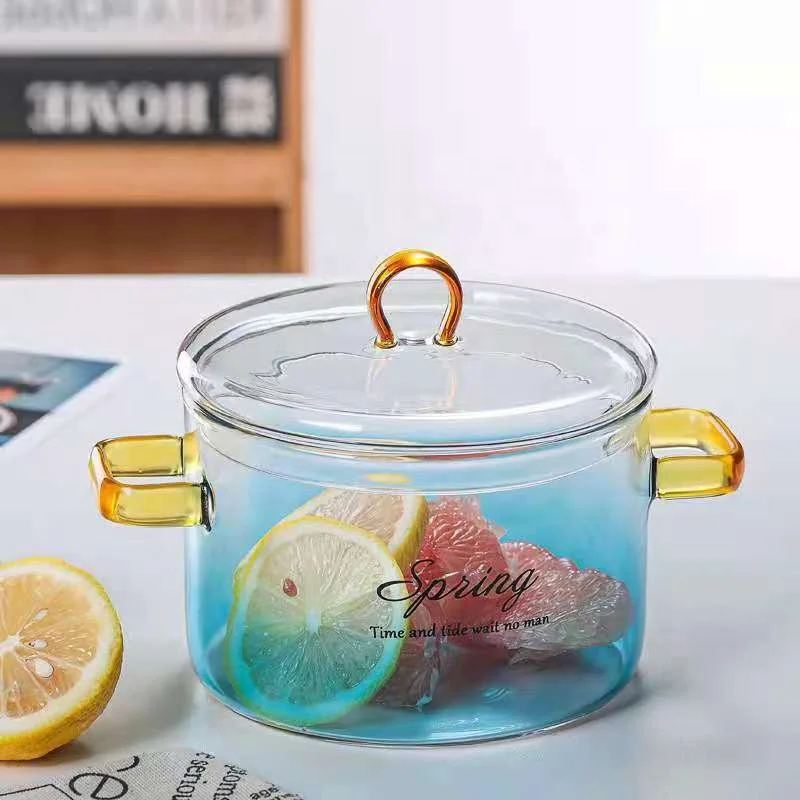 Kitchen Cookware Sets Soup Pot Glass Borosilicate Glass Cooking Pot With Glass Cover