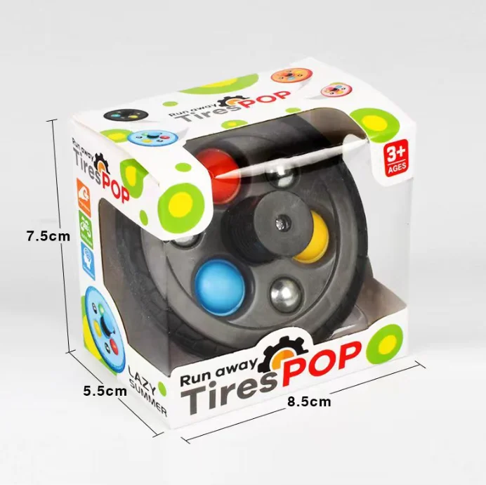 Multi Functional Tires Pop Finger Toy Stress Reduction Anxiety Relief Fidget Spinner for Kids