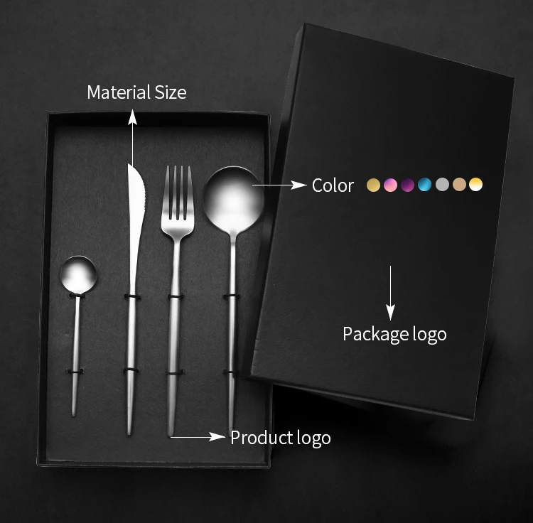 4pcs Stainless Steel Wedding Golden Bulk Flatware And Silverware Knife