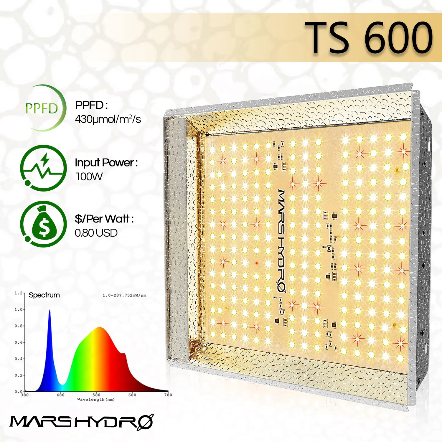 Free shipping no tax Mars Hydro 100 watt led full spectrum led grow light