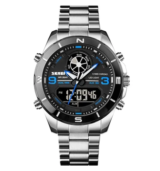 men's watches heavy watch big face stainless steel band watches hour custom logo brand skmei factory wristwatch