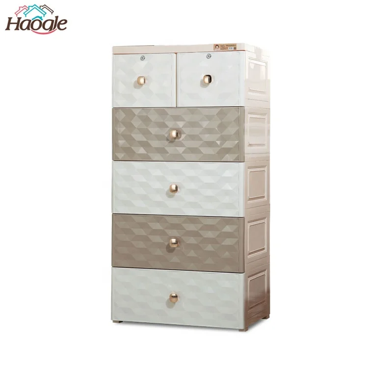 European Style Wardrobe Storage Drawer With Wheels PP Plastic Living Room Furniture Bedroom Set Kids Cabinet