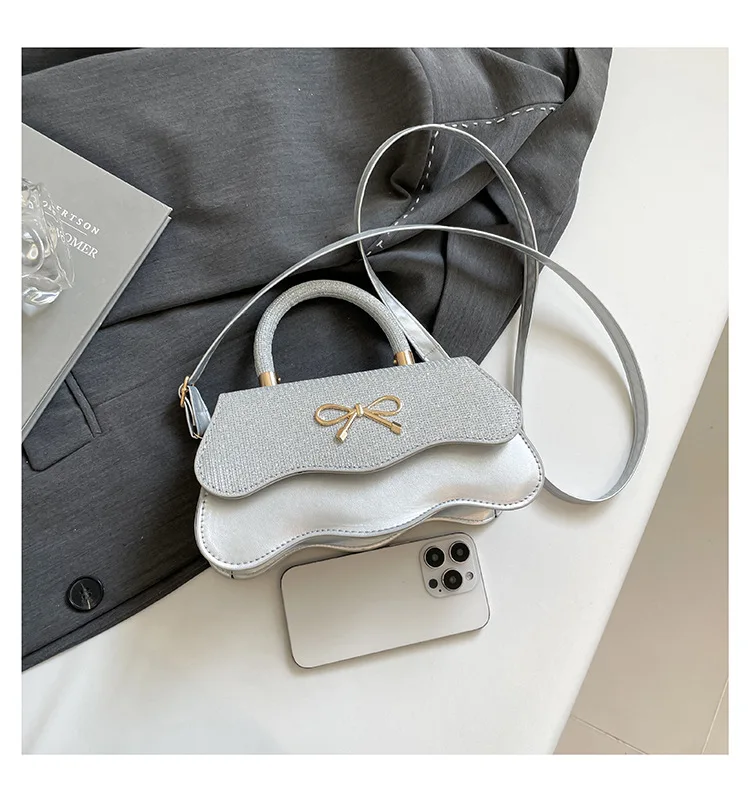 Lady Women's Fashion Bow Knot PU Leather Crossbody Shoulder Bag Butterfly Pattern Simple Daily Design 2025 Summer New Arrival